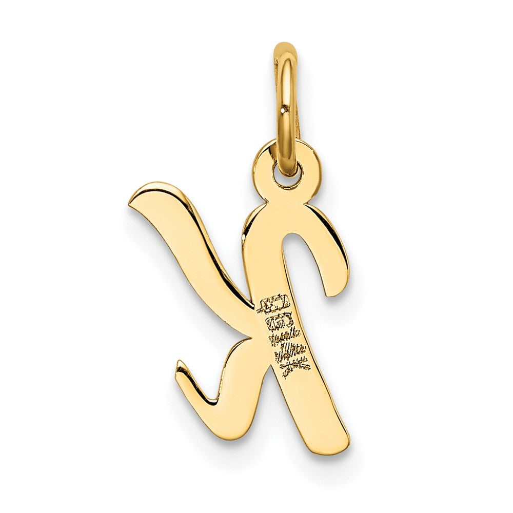 14K Gelbgold 14K Klein Schreibschrift Buchstabe K Initiale Charm