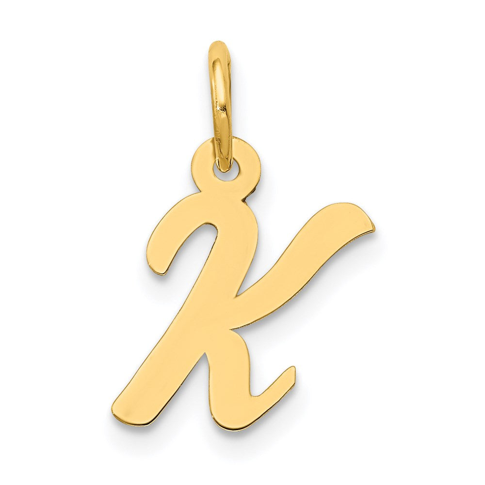 14K Gelbgold 14K Klein Schreibschrift Buchstabe K Initiale Charm