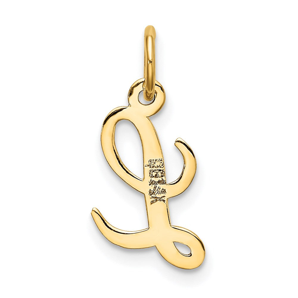 14K Gelbgold 14K Klein Schreibschrift Buchstabe L Initiale Charm