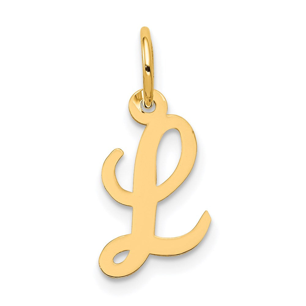 14K Gelbgold 14K Klein Schreibschrift Buchstabe L Initiale Charm