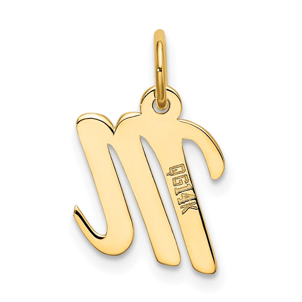 14K Gelbgold 14K Klein Schreibschrift Buchstabe M Initiale Charm