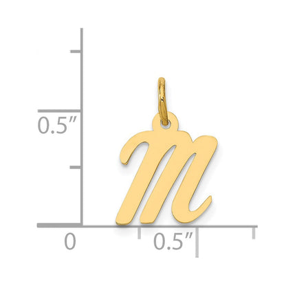 14K Gelbgold 14K Klein Schreibschrift Buchstabe M Initiale Charm