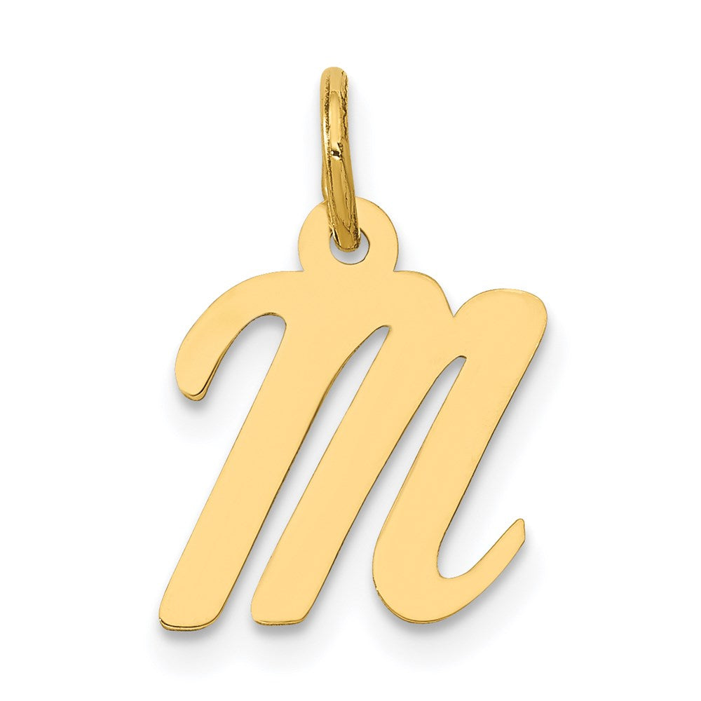 14K Gelbgold 14K Klein Schreibschrift Buchstabe M Initiale Charm
