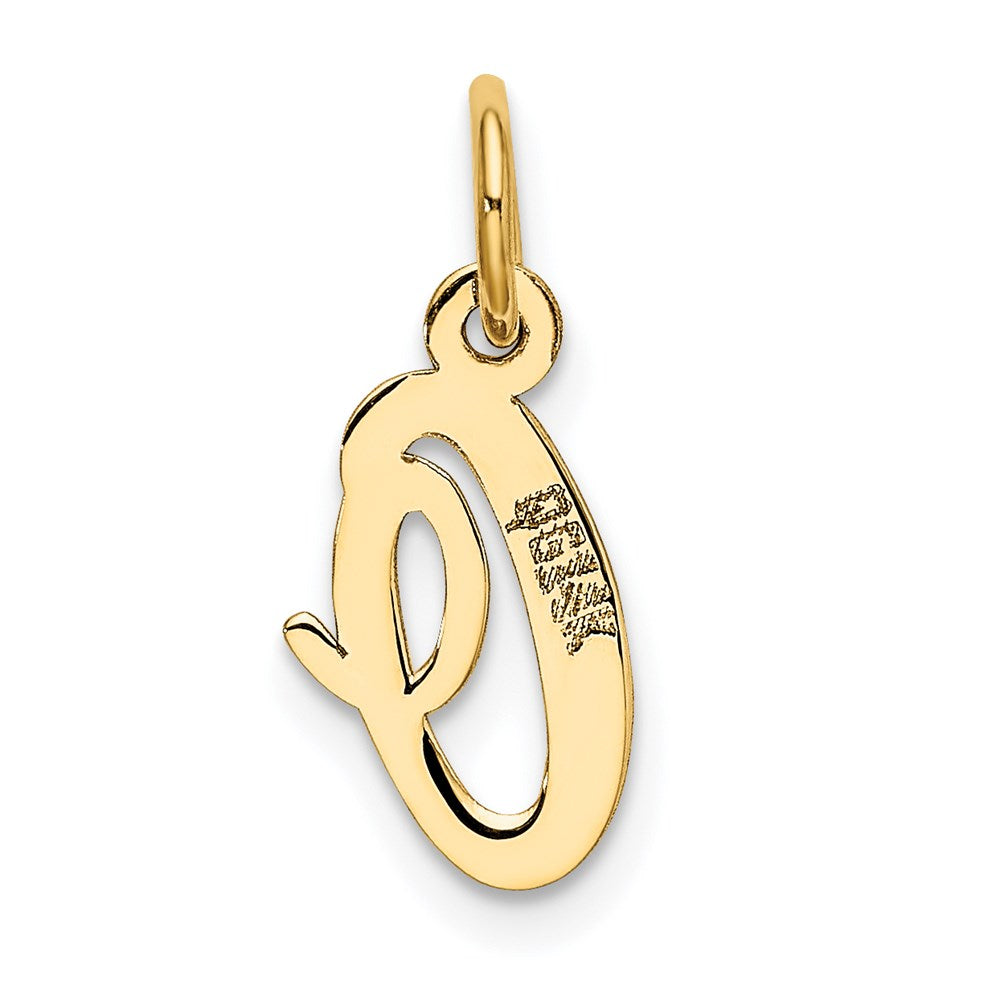14K Gelbgold 14K Klein Schreibschrift Buchstabe O Initiale Charm