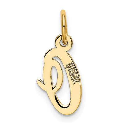 14K Gelbgold 14K Klein Schreibschrift Buchstabe O Initiale Charm