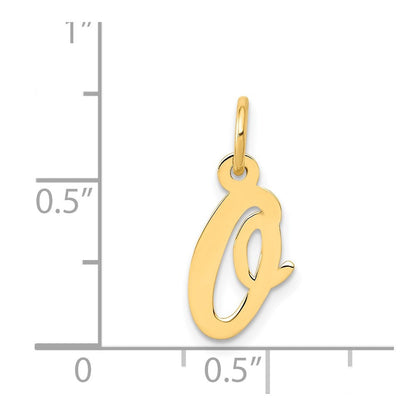 14K Gelbgold 14K Klein Schreibschrift Buchstabe O Initiale Charm