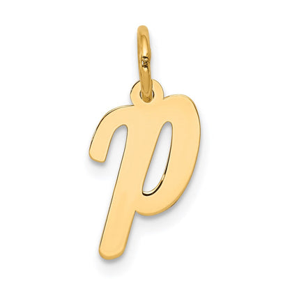 14K Gelbgold 14K Klein Schreibschrift Buchstabe P Initiale Charm
