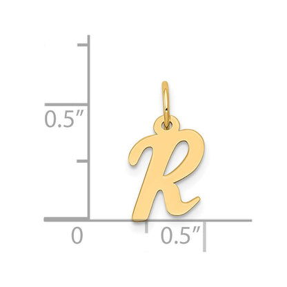 14K Gelbgold 14K Klein Schreibschrift Buchstabe R Initiale Charm