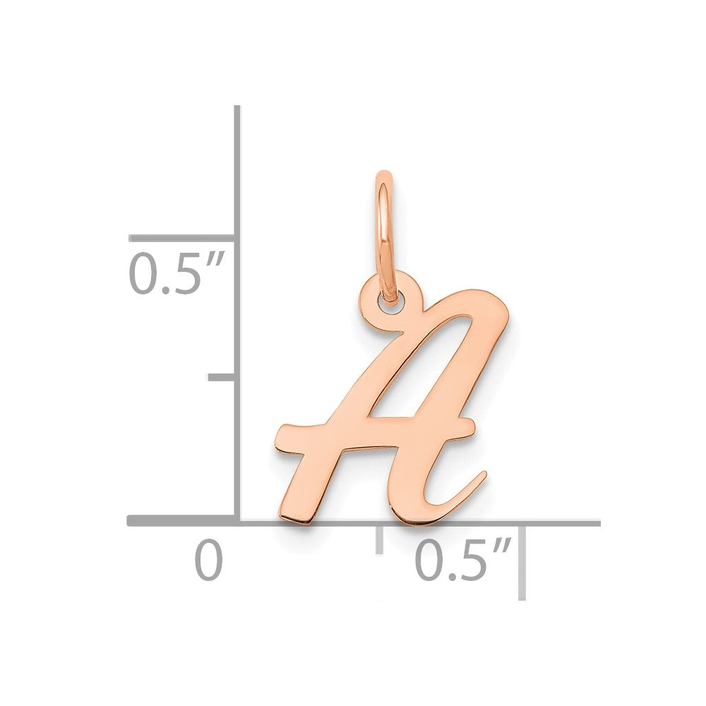 14K Roségold Klein Schreibschrift Buchstabe Initiale Charm