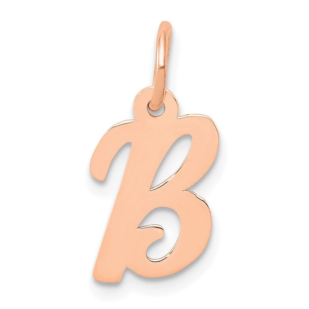 14K Roségold Klein Schreibschrift Buchstabe B Initiale Charm