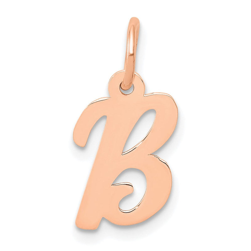 14K Roségold Klein Schreibschrift Buchstabe B Initiale Charm