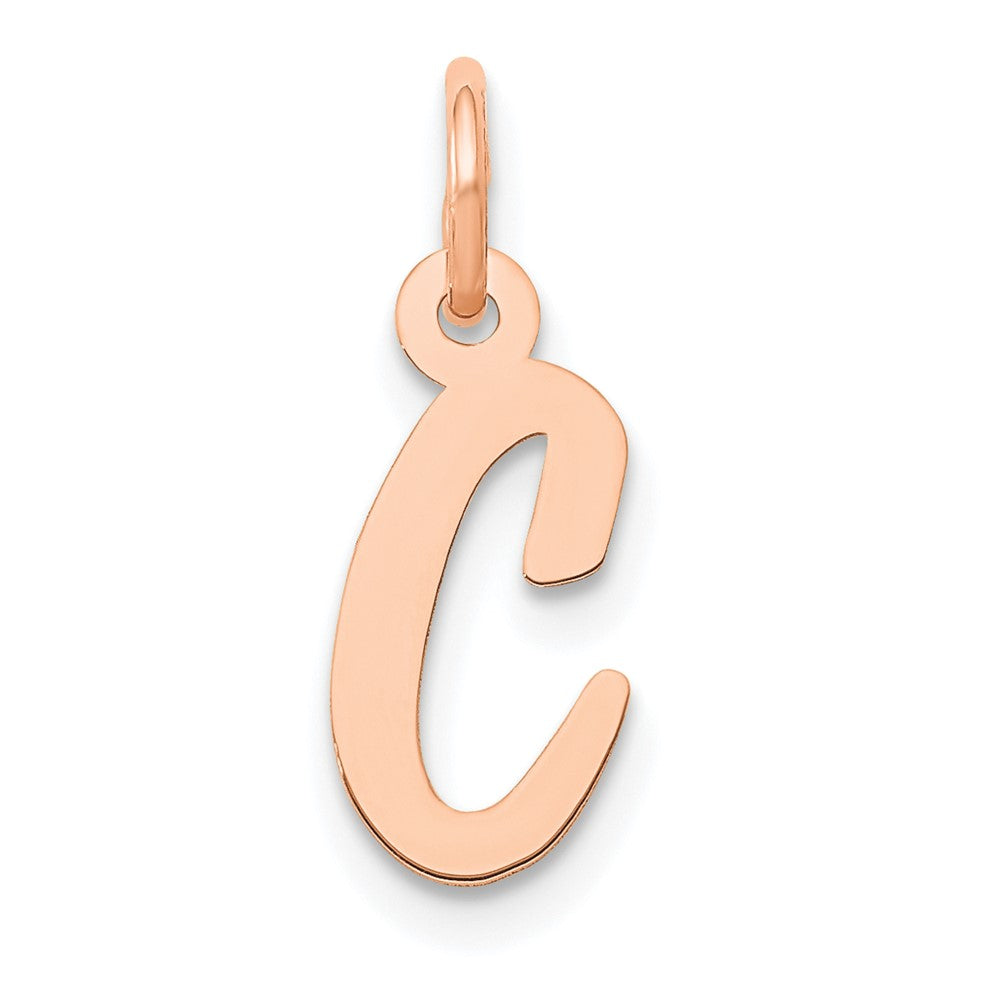 14K Roségold Klein Schreibschrift Buchstabe C Initiale Charm