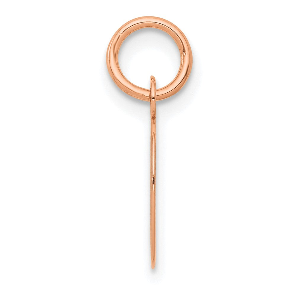 14K Roségold Klein Schreibschrift Buchstabe D Initiale Charm