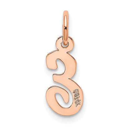 14K Roségold Klein Schreibschrift Buchstabe E Initiale Charm