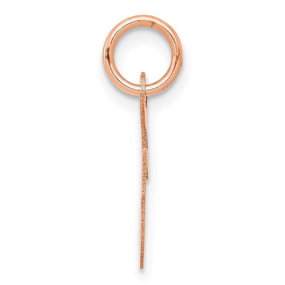 14K Roségold Klein Schreibschrift Buchstabe F Initiale Charm