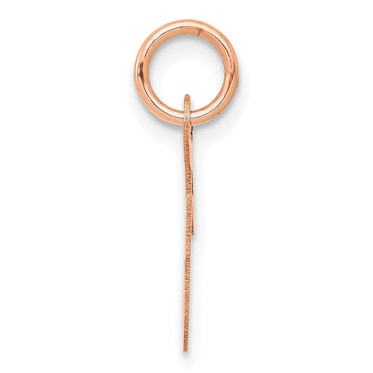 14K Roségold Klein Schreibschrift Buchstabe F Initiale Charm