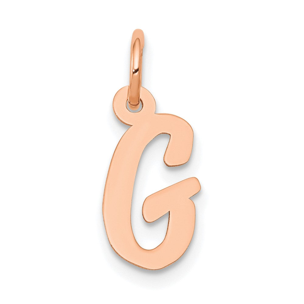 14K Roségold Klein Schreibschrift Buchstabe G Initiale Charm