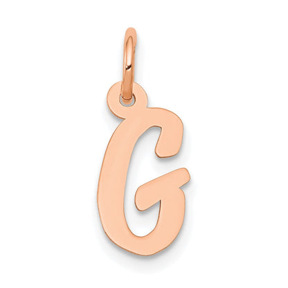 14K Roségold Klein Schreibschrift Buchstabe G Initiale Charm