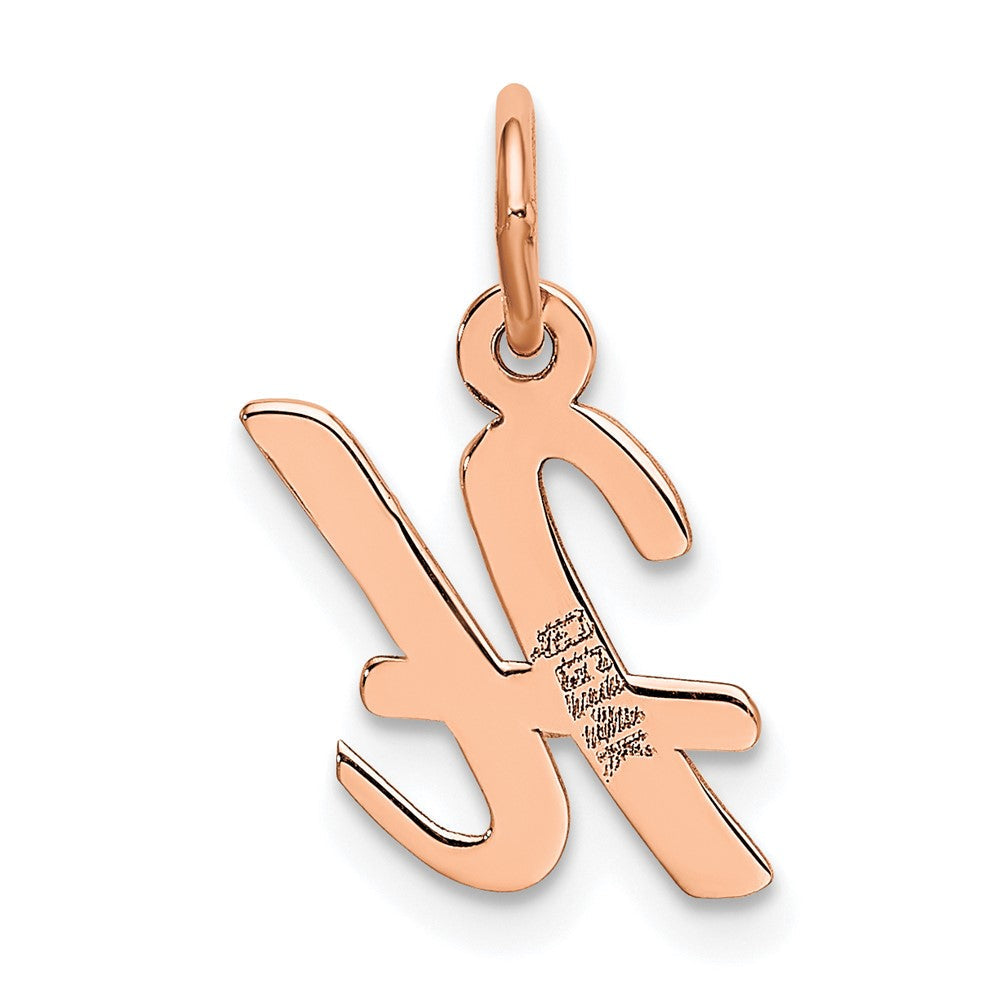 14K Roségold Klein Schreibschrift Buchstabe H Initiale Charm
