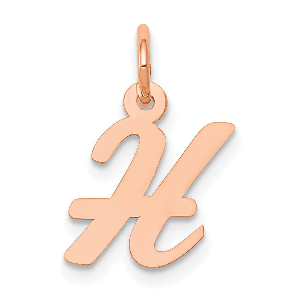 14K Roségold Klein Schreibschrift Buchstabe H Initiale Charm