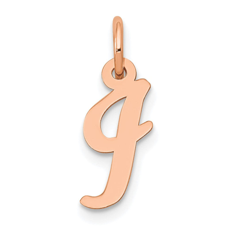14K Roségold Klein Schreibschrift Buchstabe I Initiale Charm