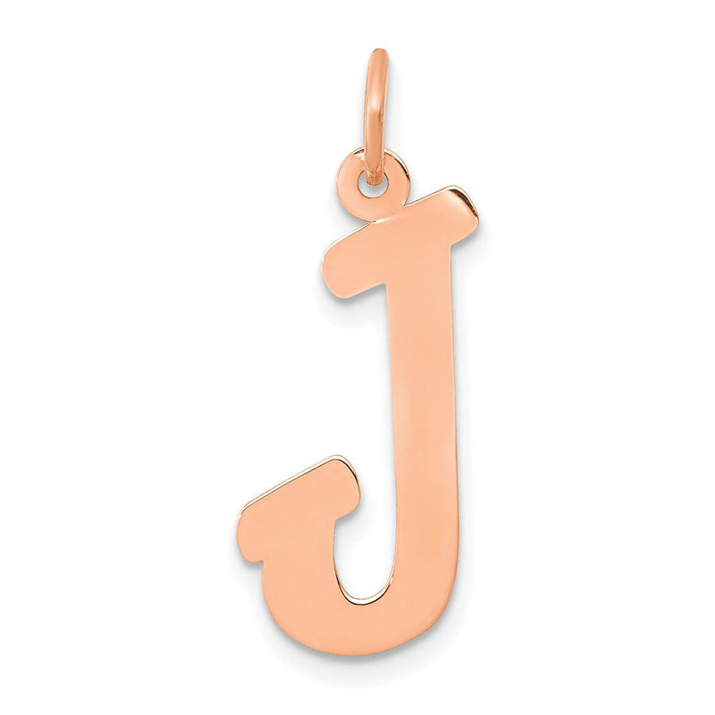 14K Roségold Klein Schreibschrift Buchstabe J Initiale Charm