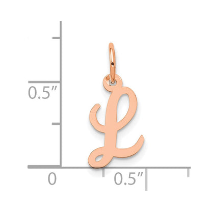 14K Roségold Klein Schreibschrift Buchstabe L Initiale Charm