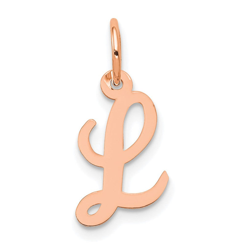 14K Roségold Klein Schreibschrift Buchstabe L Initiale Charm