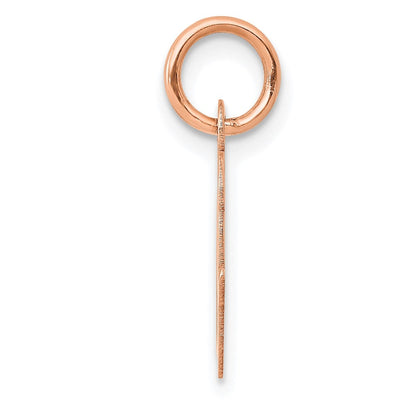 14K Roségold Klein Schreibschrift Buchstabe O Initiale Charm