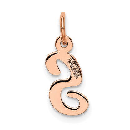 14K Roségold Klein Schreibschrift Buchstabe S Initiale Charm