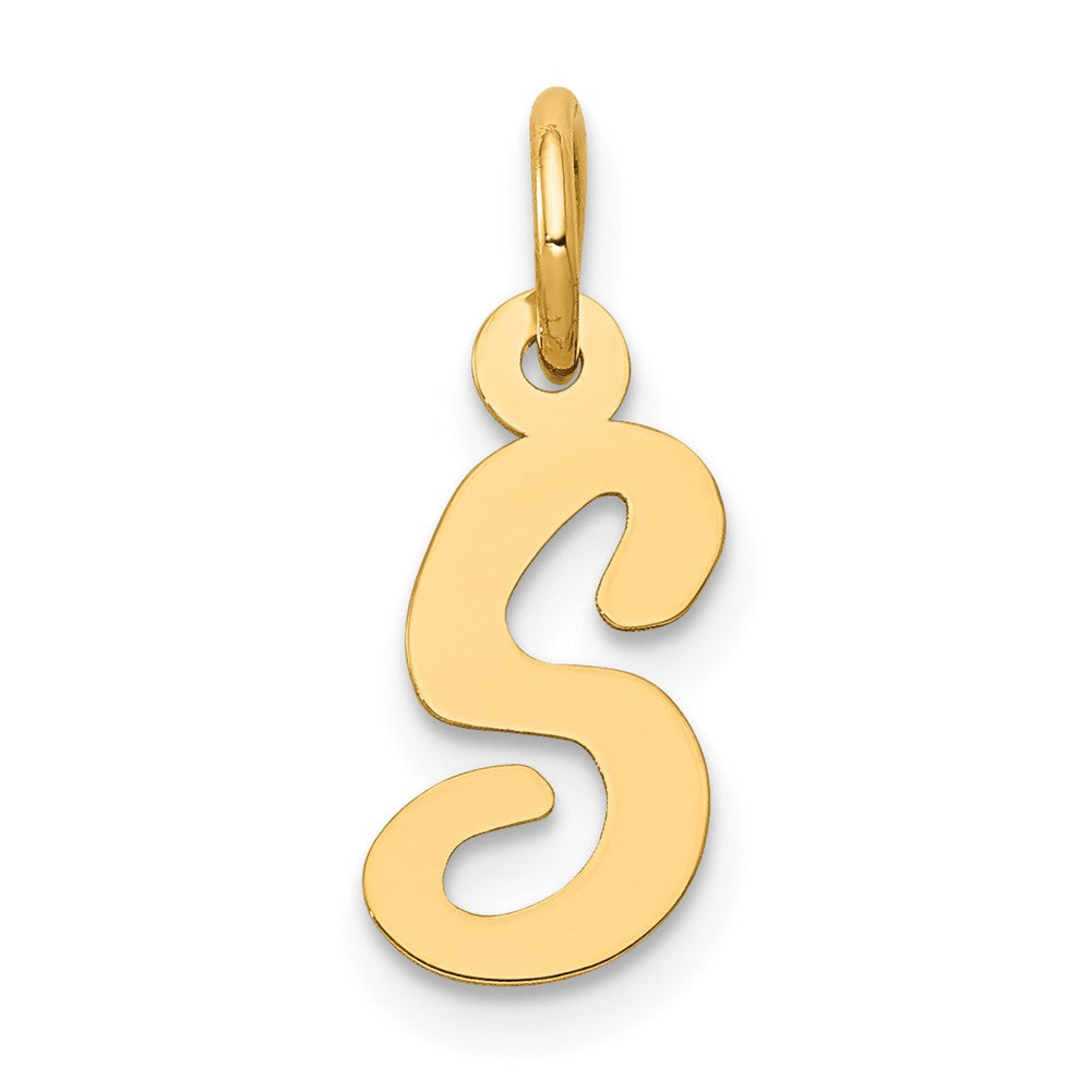 14K Gelbgold 14K Klein Schreibschrift Buchstabe S Initiale Charm