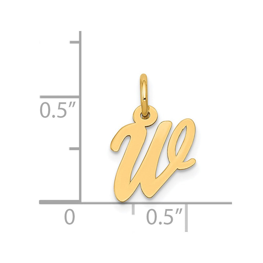 14K Gelbgold 14K Klein Schreibschrift Buchstabe W Initiale Charm