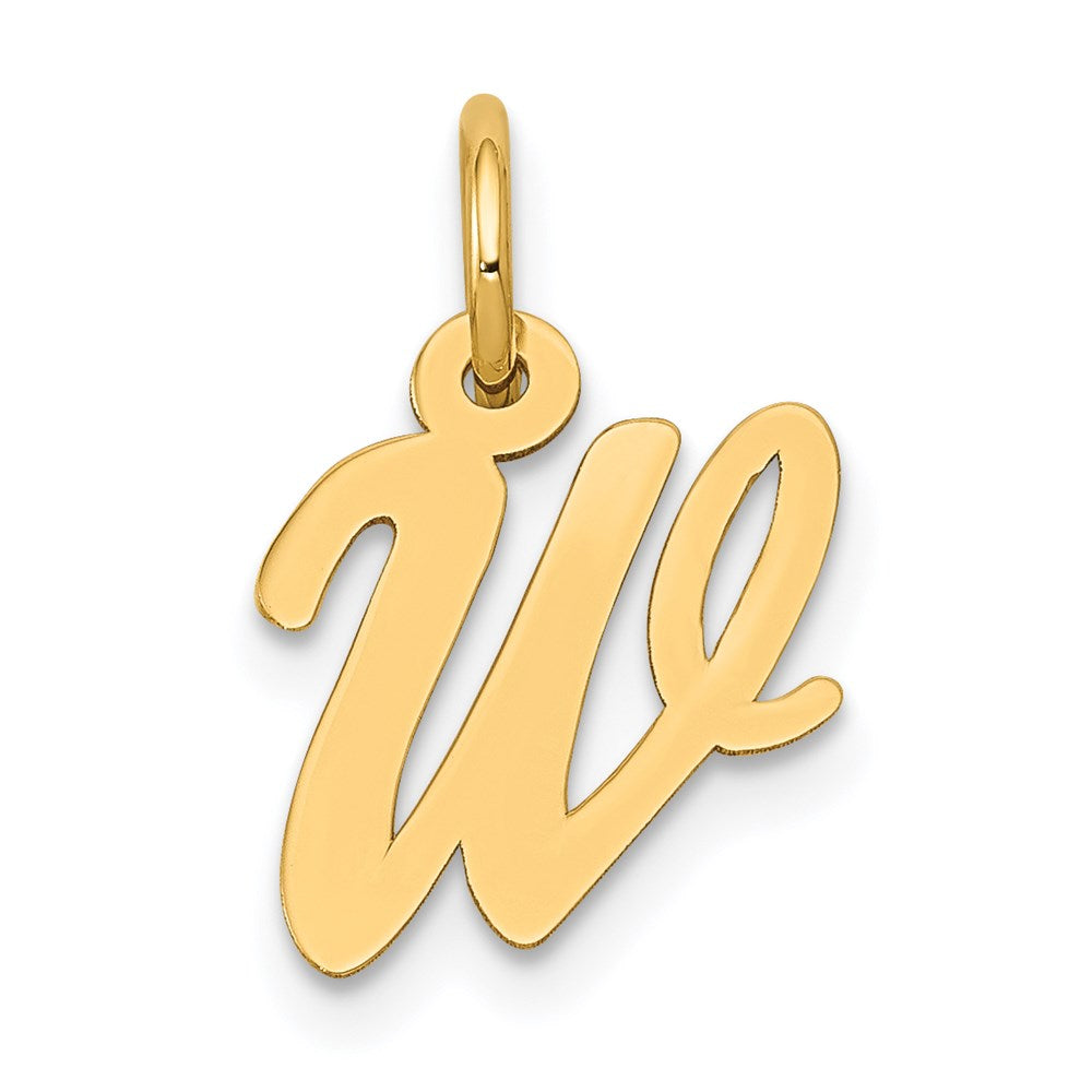 14K Gelbgold 14K Klein Schreibschrift Buchstabe W Initiale Charm