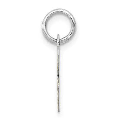 14K Weißgold 14K Weißgold Klein Schreibschrift Buchstabe B Initiale Charm