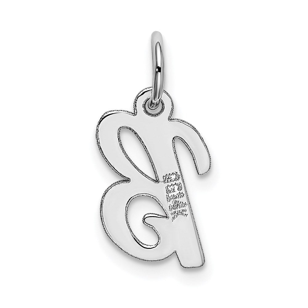 14K Weißgold 14K Weißgold Klein Schreibschrift Buchstabe B Initiale Charm