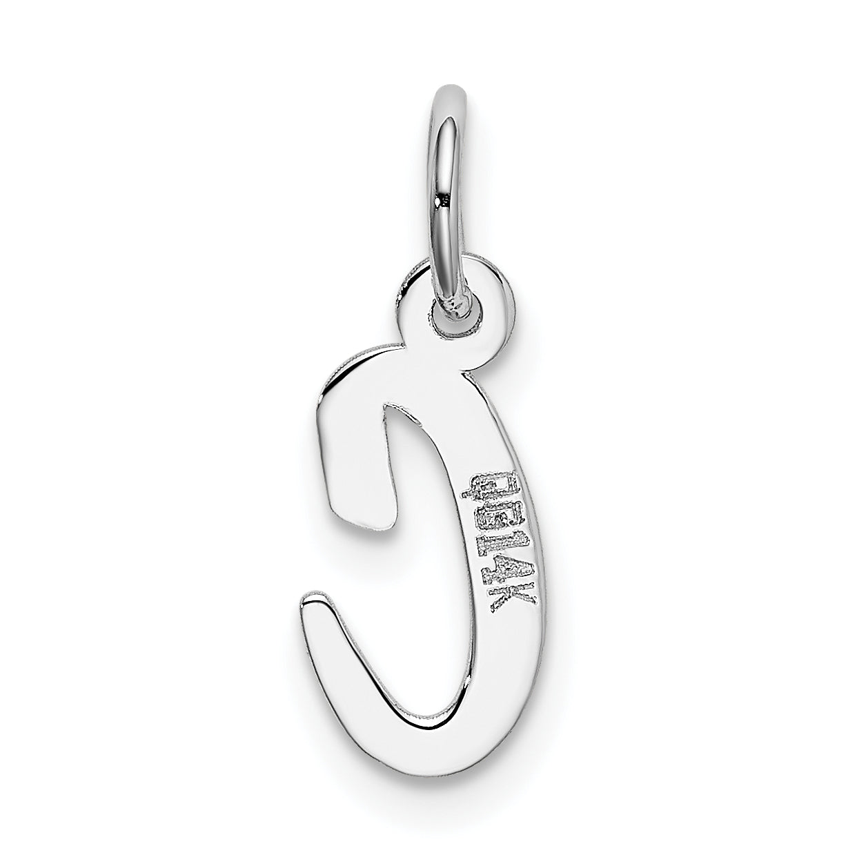 14K Weißgold 14K Weißgold Klein Schreibschrift Buchstabe C Initiale Charm