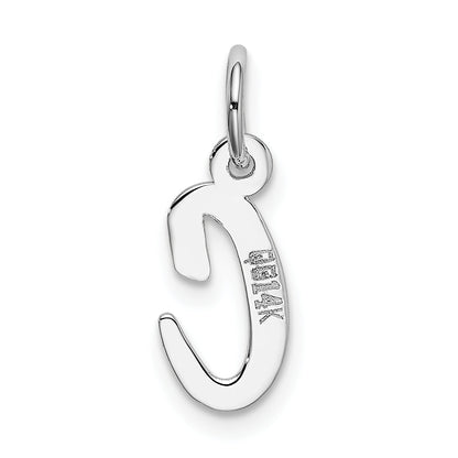 14K Weißgold 14K Weißgold Klein Schreibschrift Buchstabe C Initiale Charm