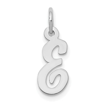 14K Weißgold 14K Weißgold Klein Schreibschrift Buchstabe E Initiale Charm