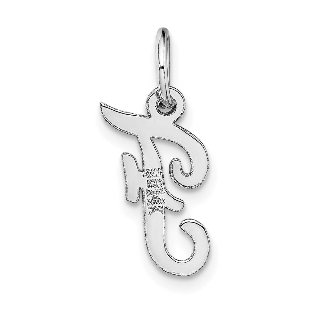 14K Weißgold 14K Weißgold Klein Schreibschrift Buchstabe F Initiale Charm