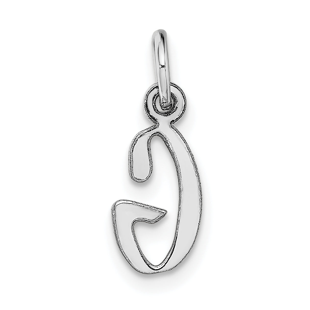 14K Weißgold 14K Weißgold Klein Schreibschrift Buchstabe G Initiale Charm