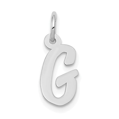 14K Weißgold 14K Weißgold Klein Schreibschrift Buchstabe G Initiale Charm