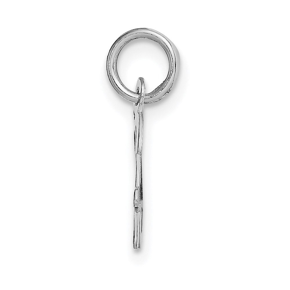 14K Weißgold 14K Weißgold Klein Schreibschrift Buchstabe H Initiale Charm