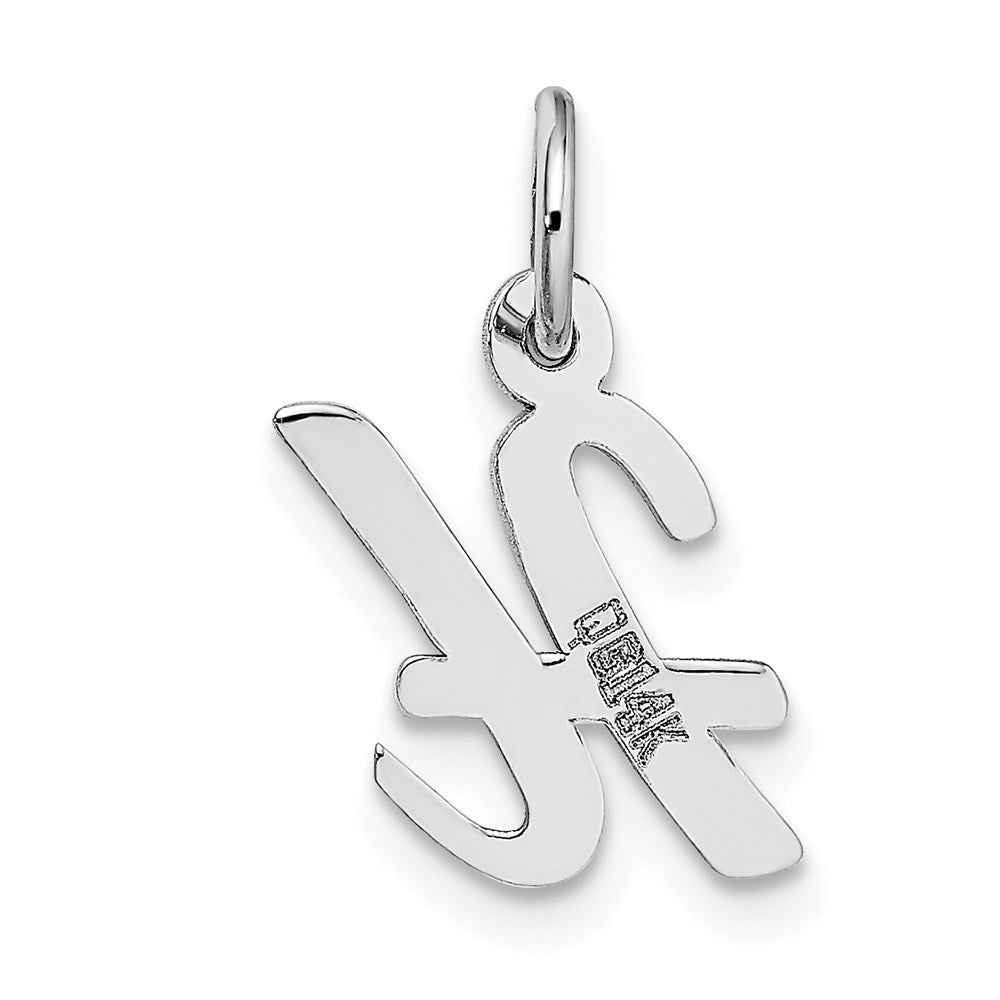 14K Weißgold 14K Weißgold Klein Schreibschrift Buchstabe H Initiale Charm