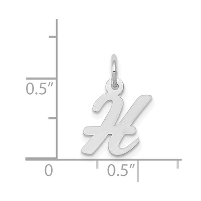 14K Weißgold 14K Weißgold Klein Schreibschrift Buchstabe H Initiale Charm