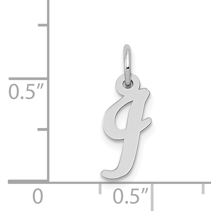 14K Weißgold 14K Weißgold Klein Schreibschrift Buchstabe I Initiale Charm