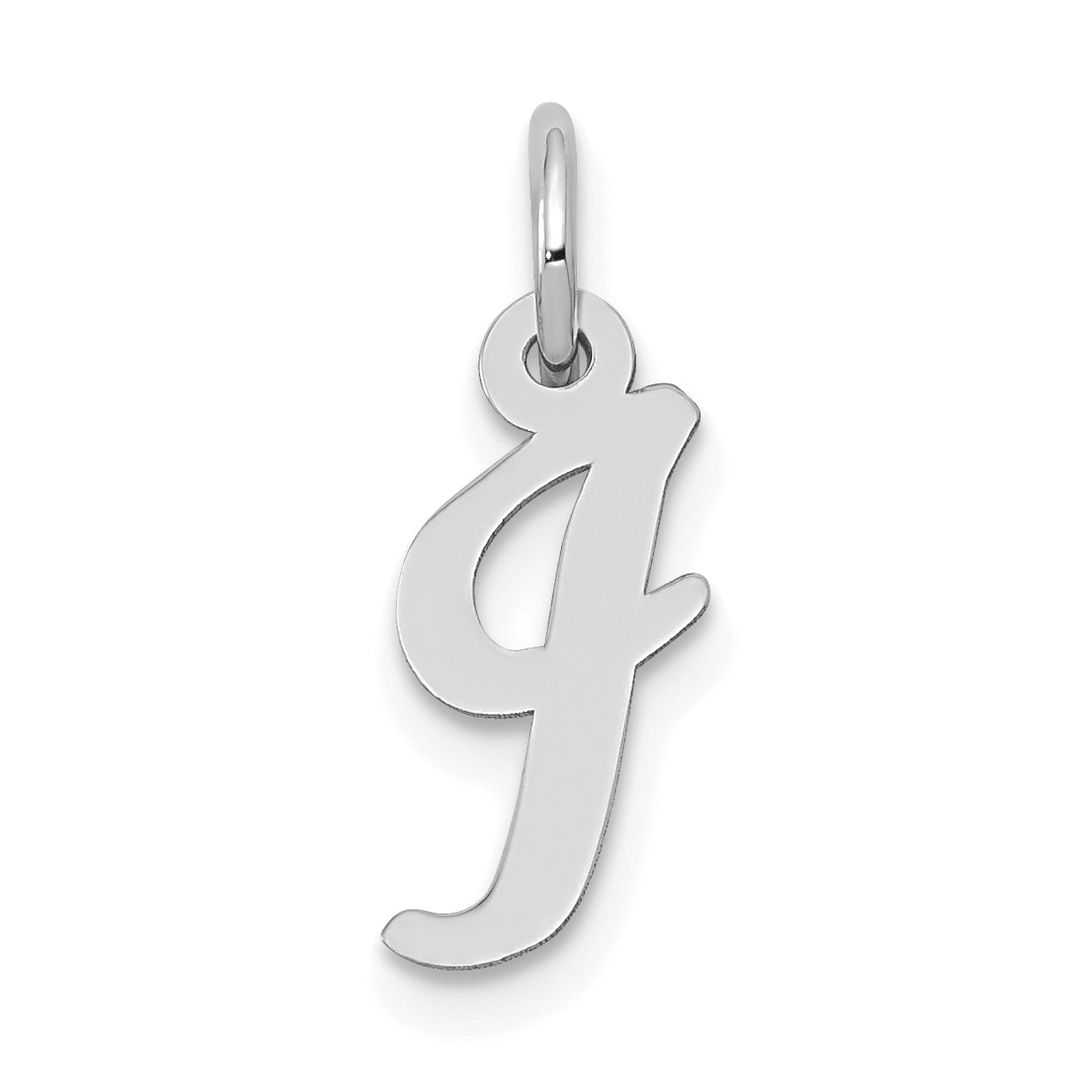 14K Weißgold 14K Weißgold Klein Schreibschrift Buchstabe I Initiale Charm