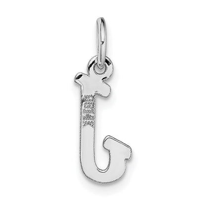14K Weißgold 14K Weißgold Klein Schreibschrift Buchstabe J Initiale Charm