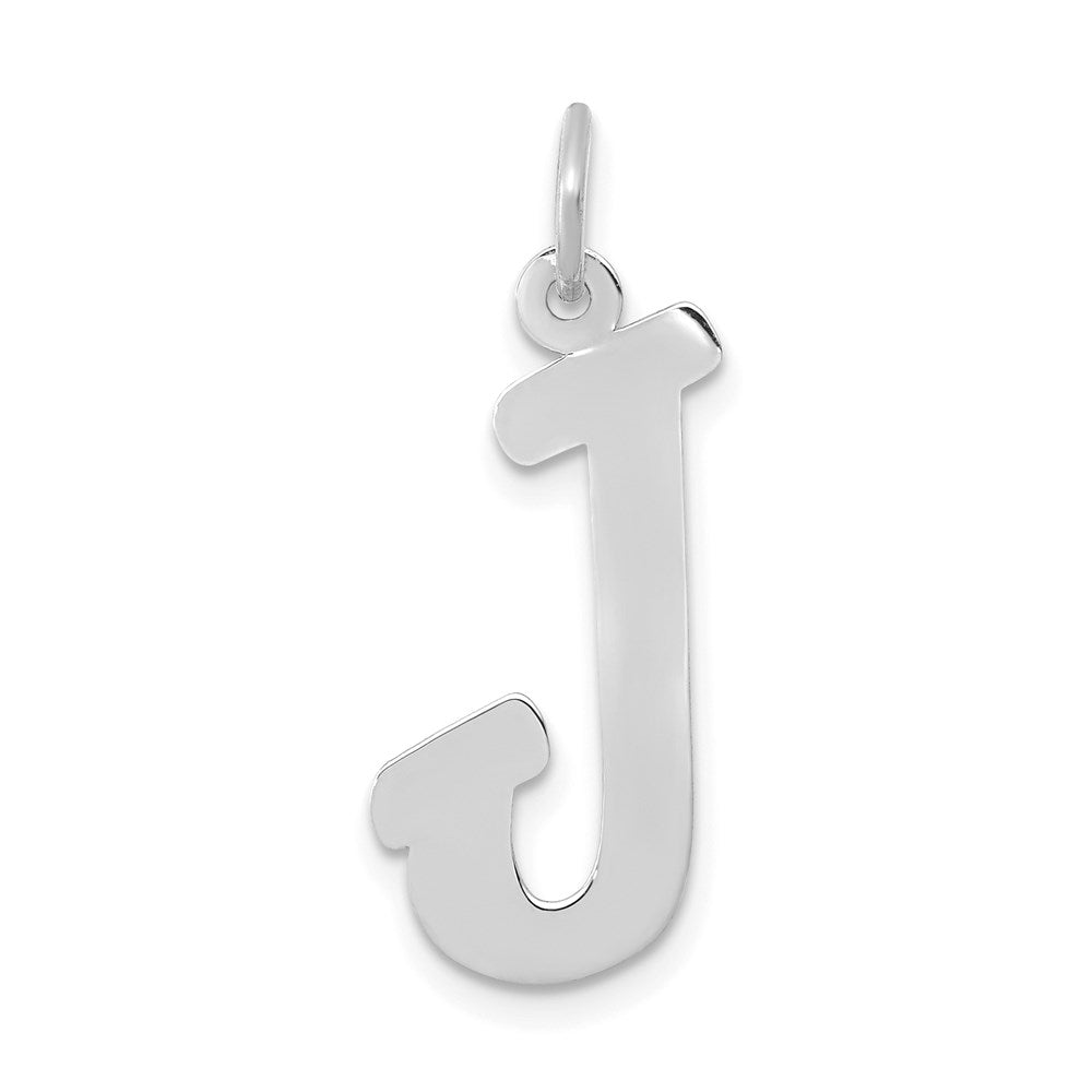 14K Weißgold 14K Weißgold Klein Schreibschrift Buchstabe J Initiale Charm