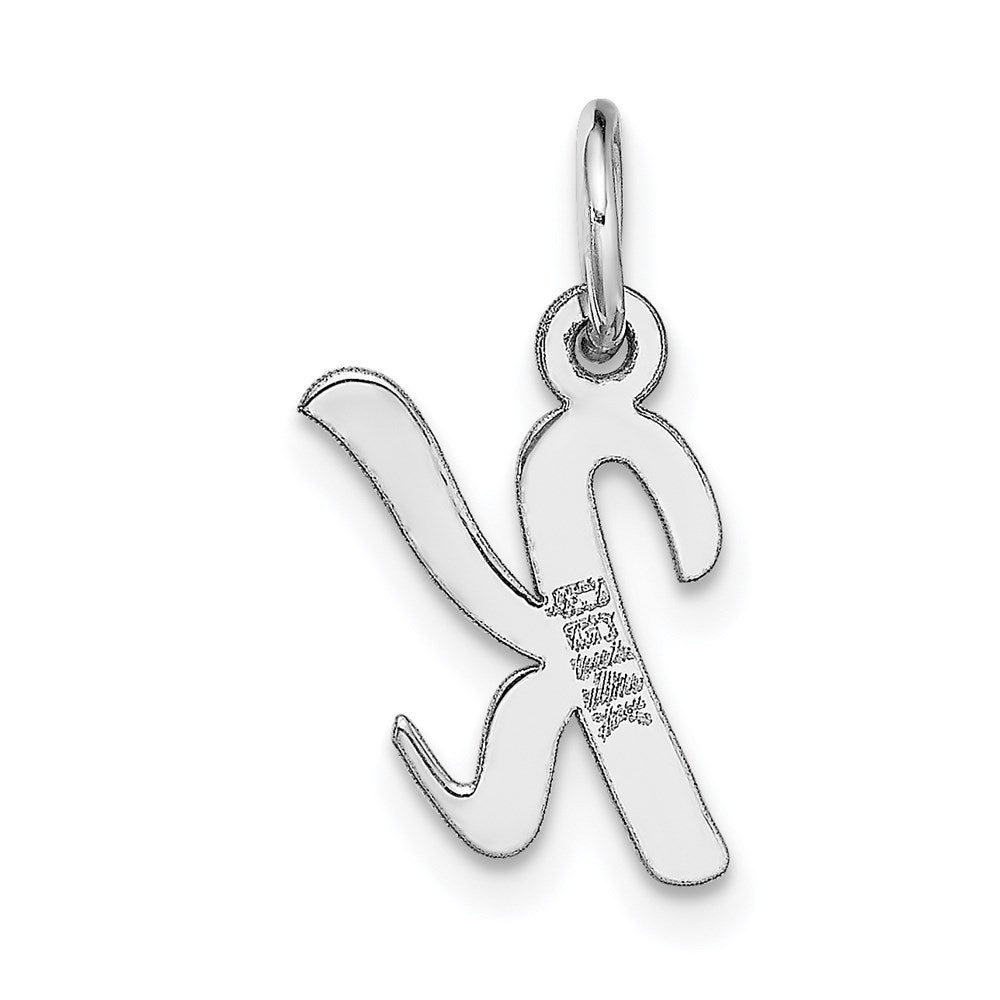 14K Weißgold 14K Weißgold Klein Schreibschrift Buchstabe K Initiale Charm