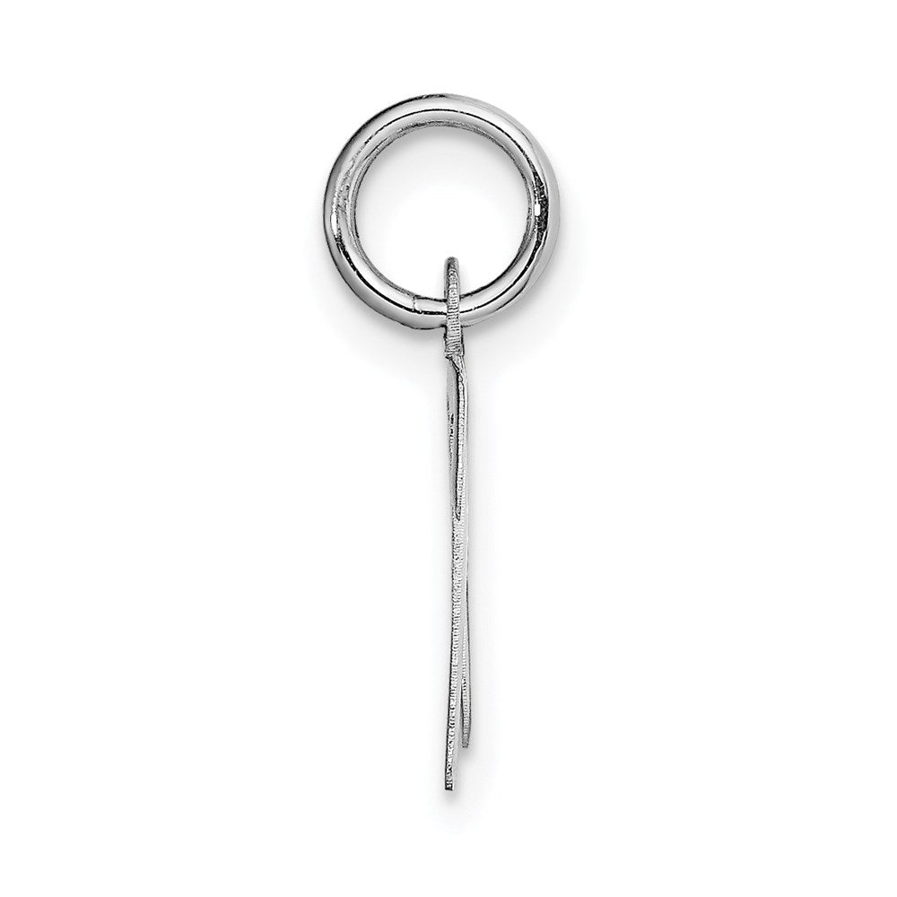 14K Weißgold 14K Weißgold Klein Schreibschrift Buchstabe N Initiale Charm